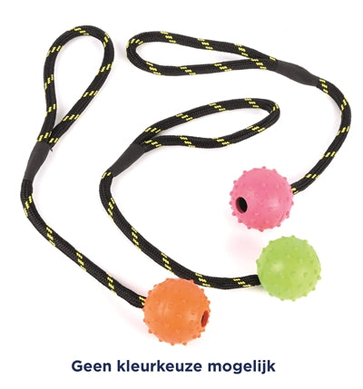 Happy Pet Tough Toys Bal Studded Aan Touw Rubber 22X6X6 Cm