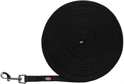 Trixie Hondenriem Sleeplijn Met Rubber Bekleed Zwart 15 Mtrx1,5 Cm