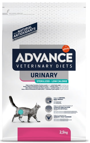 Advance Veterinary Diet Cat Urinary Sterilized Minder Calorieën 2,5 Kg