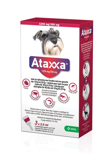 Krka Ataxxa Spot On Hond 10-25 Kg 1250 Mg/250 Mg 3P