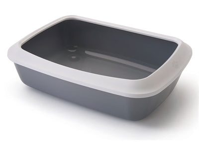 Savic Kattenbak Iriz Met Rand Koudgrijs / Wit 50X37X13 Cm