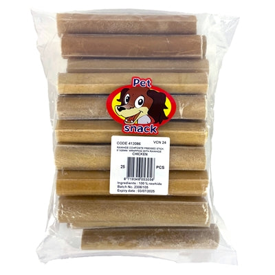 Petsnack Geperste Staaf Met Kip 12,5 Cm 15 Mm 25 St