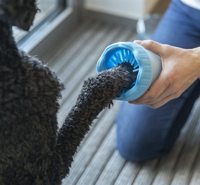 Trixie Pootreiniger Voor De Hond Silicone / Pp Blauw Medium / Large 15 Cm