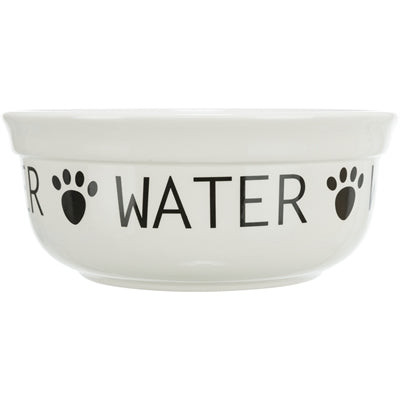 Trixie Drinkbak Hond Water Keramiek Wit / Zwart 600 Ml 15 Cm
