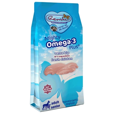 Renske Mighty Omega Plus Adult / Senior Kip/Rijst Hypoallergeen 12 Kg