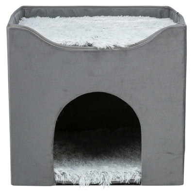 Trixie Kattenhuis Harvey Grijs-Wit / Zwart 38X38X38 Cm