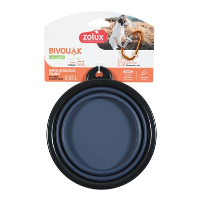 Zolux Bvk Voerbak Opvouwbaar Siliconen Blauw 16 Cm 650 Ml