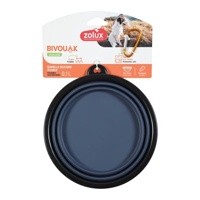 Zolux Bvk Voerbak Opvouwbaar Siliconen Blauw 17 Cm 1 Ltr