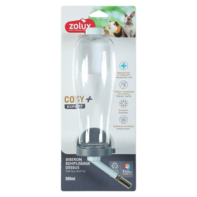 Zolux Cosy+ Drinkfles Top Van Bovenaf Vullen Blauw 500 Ml