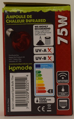 Komodo Infrarood Warmtelamp Es 75 Watt