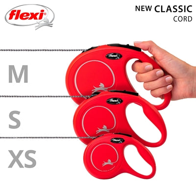 Flexi Rollijn Classic Cord Rood M 5 Mtr
