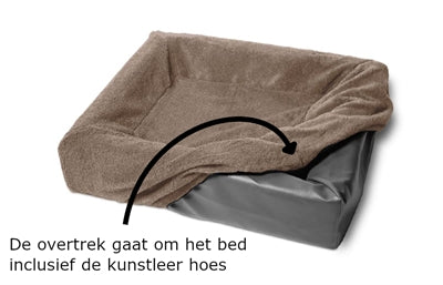Bia Bed Fleece Hoes Hondenmand Taupe Bia-3 70X60X15 Cm