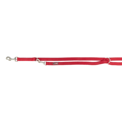 Trixie Hondenriem Premium Dubbelgestikt Verstelbaar Rood 200X2 Cm