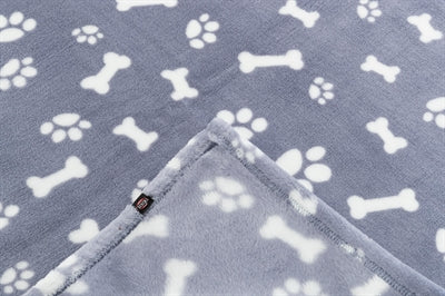 Trixie Hondendeken Kenny Fleece Bot / Pootjes Blauw 100X75 Cm