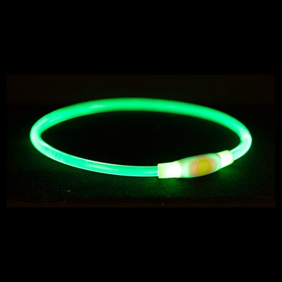 Trixie Lichtgevende Halsband Usb Flash Light Oplaadbaar Tpu Groen 65X0,8 Cm