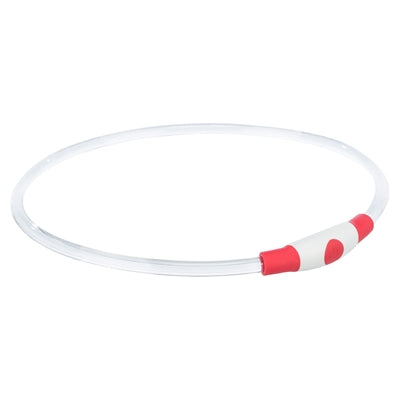 Trixie Lichtgevende Halsband Usb Flash Light Oplaadbaar Tpu Rood 65X0,8 Cm