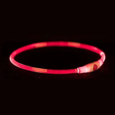 Trixie Lichtgevende Halsband Usb Flash Light Oplaadbaar Tpu Rood 65X0,8 Cm