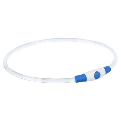 Trixie Lichtgevende Halsband Usb Flash Light Oplaadbaar Tpu Blauw 65X0,8 Cm
