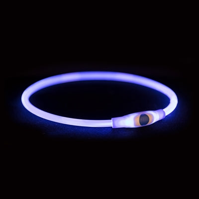 Trixie Lichtgevende Halsband Usb Flash Light Oplaadbaar Tpu Blauw 65X0,8 Cm