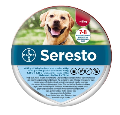 Bayer Seresto Teken- En Vlooienband Hond Vanaf 8 Kg 70 Cm