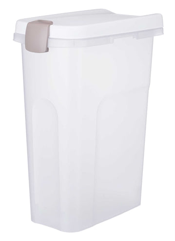 Trixie Voerton Luchtdicht Afsluitbaar Kunststof Transparant Wit / Wit 25 Ltr 23X39X51 Cm