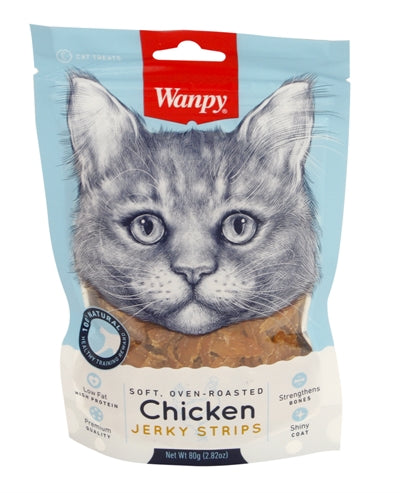 Wanpy Soft Oven-Roasted Chicken Jerky Strips 80 Gr