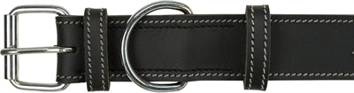 Trixie Halsband Hond Rustic Vetleer Heartbeat Zwart 55-65X4 Cm