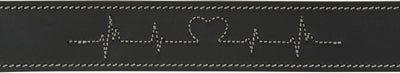 Trixie Halsband Hond Rustic Vetleer Heartbeat Zwart 55-65X4 Cm