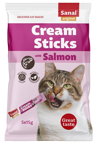 Sanal Cream Sticks Kat Zalm 5X15 Gr