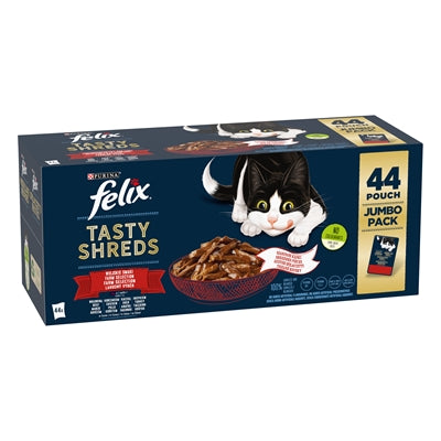 Felix Heerlijke Reepjes Farm Selectie Rund / Kip / Eend / Kalkoen 44X80 Gr