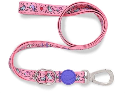 Morso Hondenriem Verstelbaar Gerecycled Sweet Tweet Roze 75-230X1,5 Cm 4-20 Kg