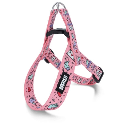 Morso Mini Hondentuig Verstelbaar Gerecycled Sweet Tweet Roze 29-38X2,5 Cm