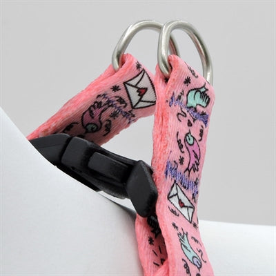 Morso Mini Hondentuig Verstelbaar Gerecycled Sweet Tweet Roze 29-38X2,5 Cm