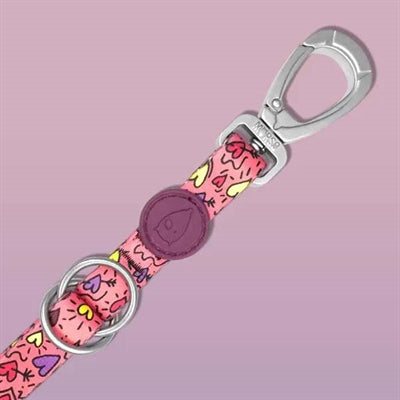 Morso Hondenriem Verstelbaar Gerecycled Pink Think Roze 65-200X2,5 Cm 20-80 Kg