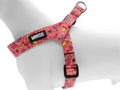 Morso Mini Hondentuig Verstelbaar Gerecycled Pink Think Roze 32-41X2,5 Cm