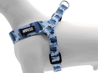 Morso Mini Hondentuig Verstelbaar Gerecycled Splash Blauw 29-38X2,5 Cm