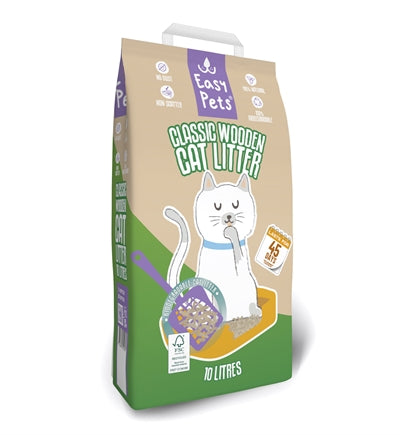 Easypets Biodegradable Classic Houtkorrels Kattenbakvulling 10 Ltr