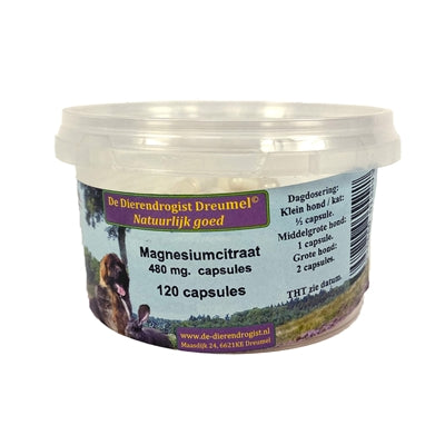 Dierendrogist Magnesium Citraat Capsules 480Mg 120 St