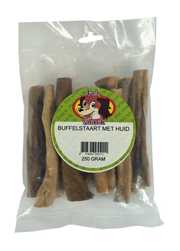 Petsnack Buffelstaart Met Huid 250 Gr