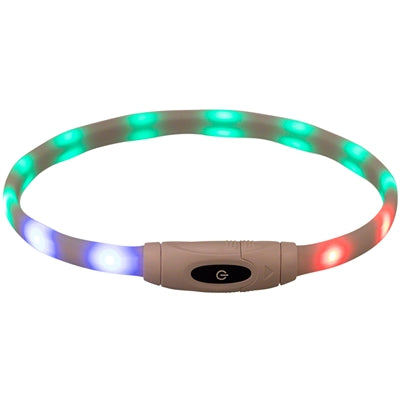 Trixie Lichtgevende Halsband Hond Usb Siliconen Oplaadbaar Meerkleurig 65X1,6 Cm