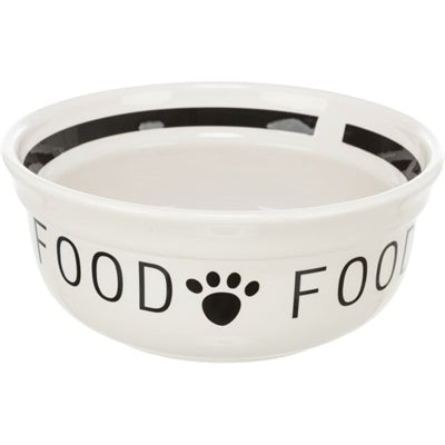 Trixie Voerbak Hond Food Keramiek Wit / Zwart 600 Ml 15 Cm