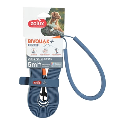 Zolux Bvk Sleeplijn Plat Siliconen Blauw 5 Mtr X 1,5 Cm