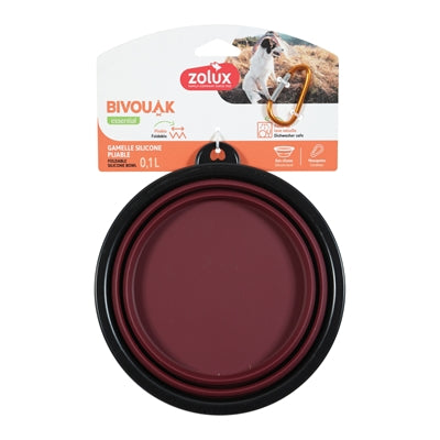 Zolux Bvk Voerbak Opvouwbaar Siliconen Rood  17 Cm 1 Ltr