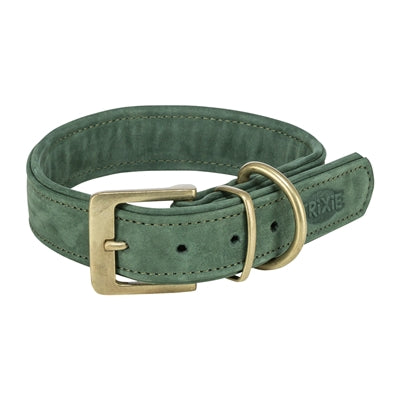 Trixie Halsband Hond Pure Leer Saliegroen M 36-43X3 Cm