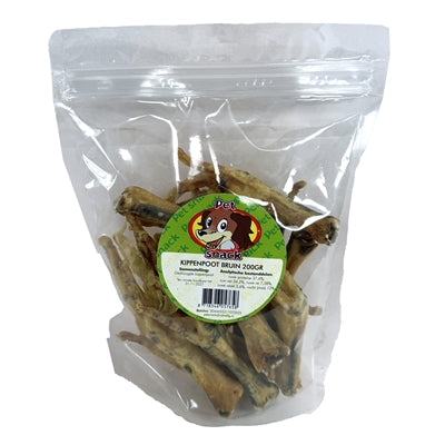 Petsnack Kippenpoten Gerookt Bruin 200 Gr