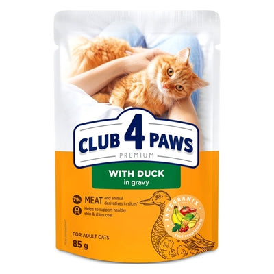 Club 4 Paws Premium Adult Pouch Eend In Saus 24X85 Gr