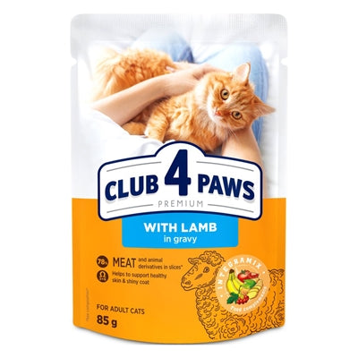 Club 4 Paws Premium Adult Pouch Lam In Saus 24X85 Gr