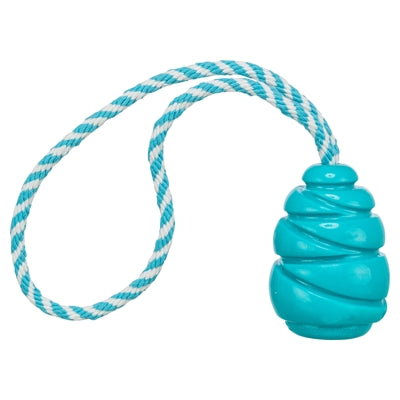 Trixie Jumper Kegel Aan Touw Super Strong Tpr Petrol 35X6X6 Cm