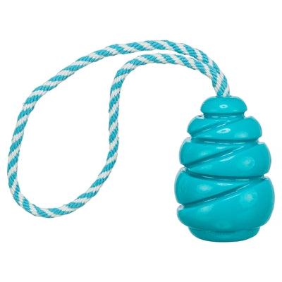 Trixie Jumper Kegel Aan Touw Super Strong Tpr Petrol 36,5X8X8 Cm