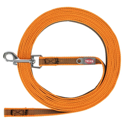 Trixie Sleeplijn Met Rubber Bekleed Zonder Handlus Oranje 15 Mtrx1,5 Cm